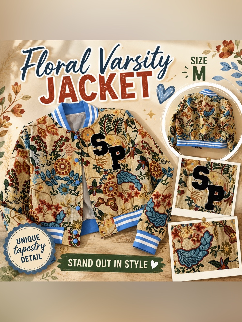 Floral Varsity Jacket